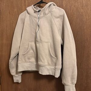Tan Half-Zip Hoodie